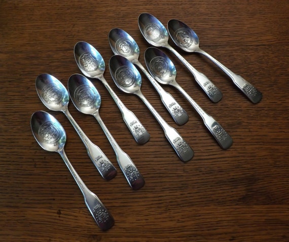 Bicentennial Silver Plate Collector Spoons: 13 Colonies, State