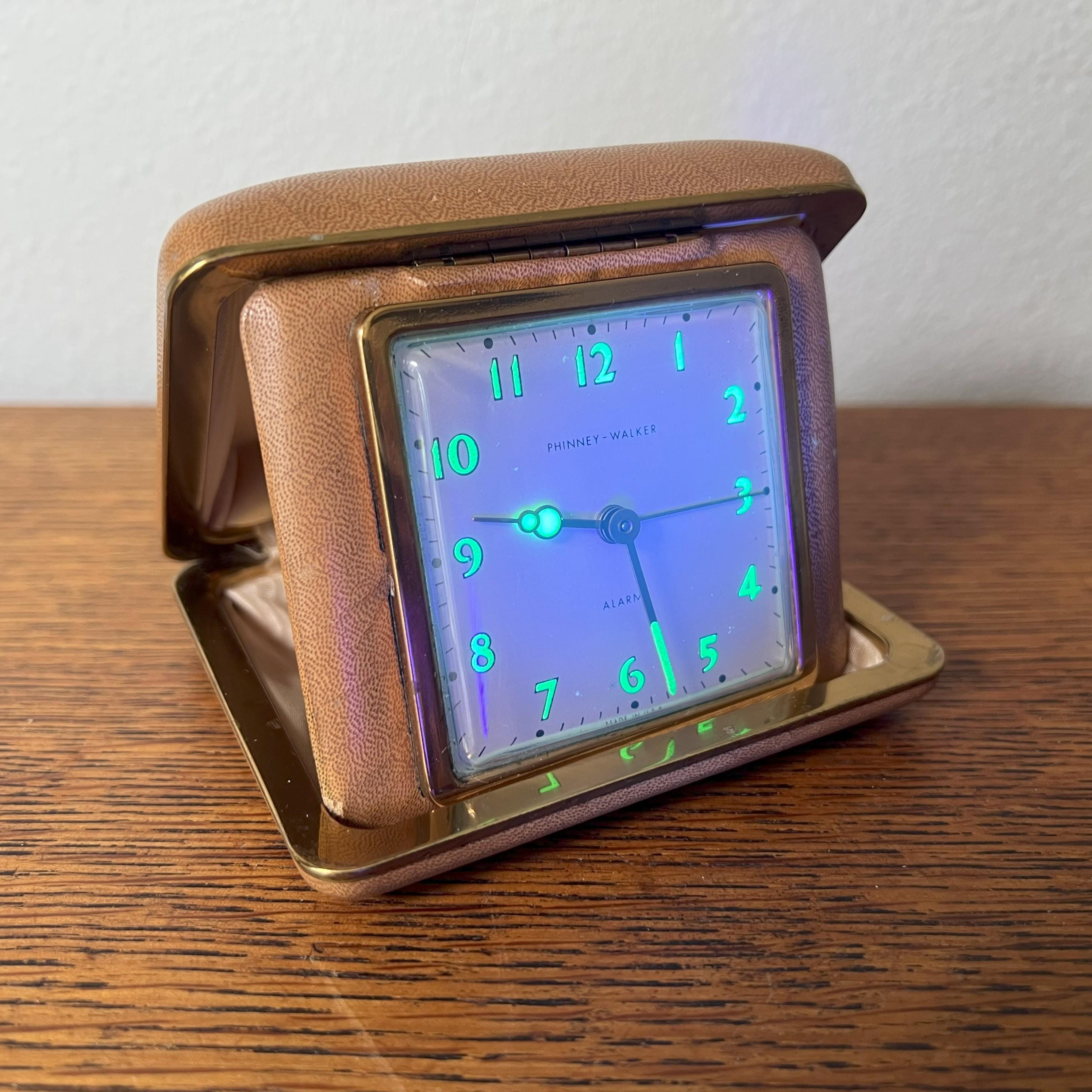 Vintage Phinney-walker Travel Alarm Clock: Art Deco, Luminous Dial