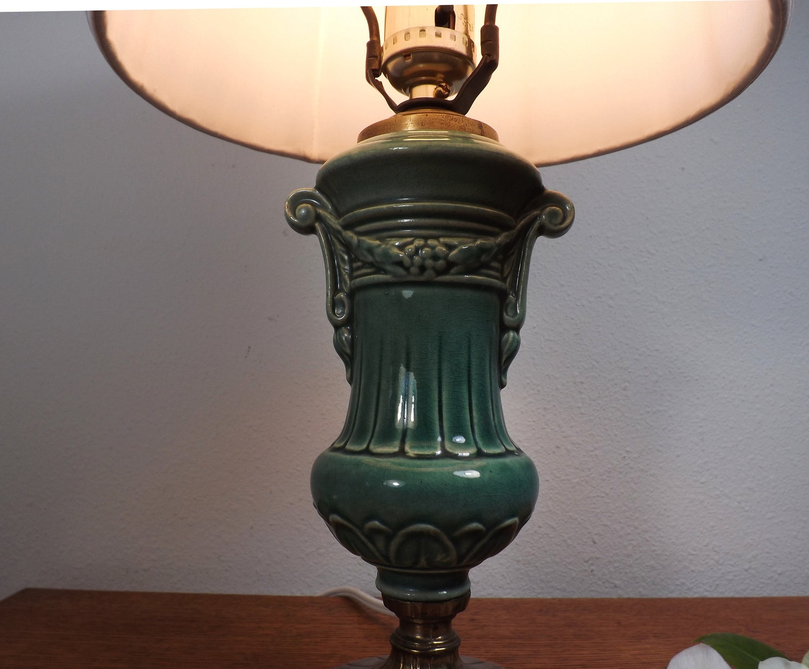 Table Lamp Desk Lamp Elegant Night Stand Lamp Green Etsy