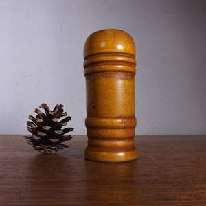 Treen Wood Case ~ Tiny Wood Storage or Sewing Kit ~ Etui ~ Wood Container for Sewing Notions ~ Circular Etui ~ Vintage Sewing Collectible