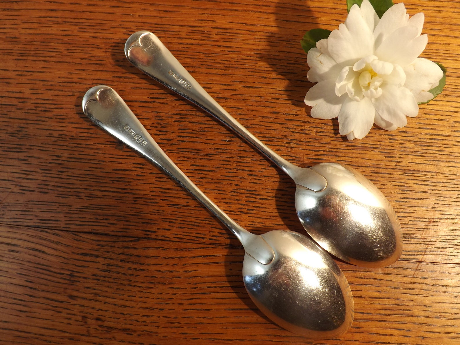 2 Soup Spoons Plain Panel Small Serving Spoons or Large Etsy