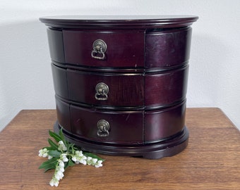 Wooden Bombay company watch case Bombay Company Wood Watch Box, Vintage jewelry Box, watch  main image 3