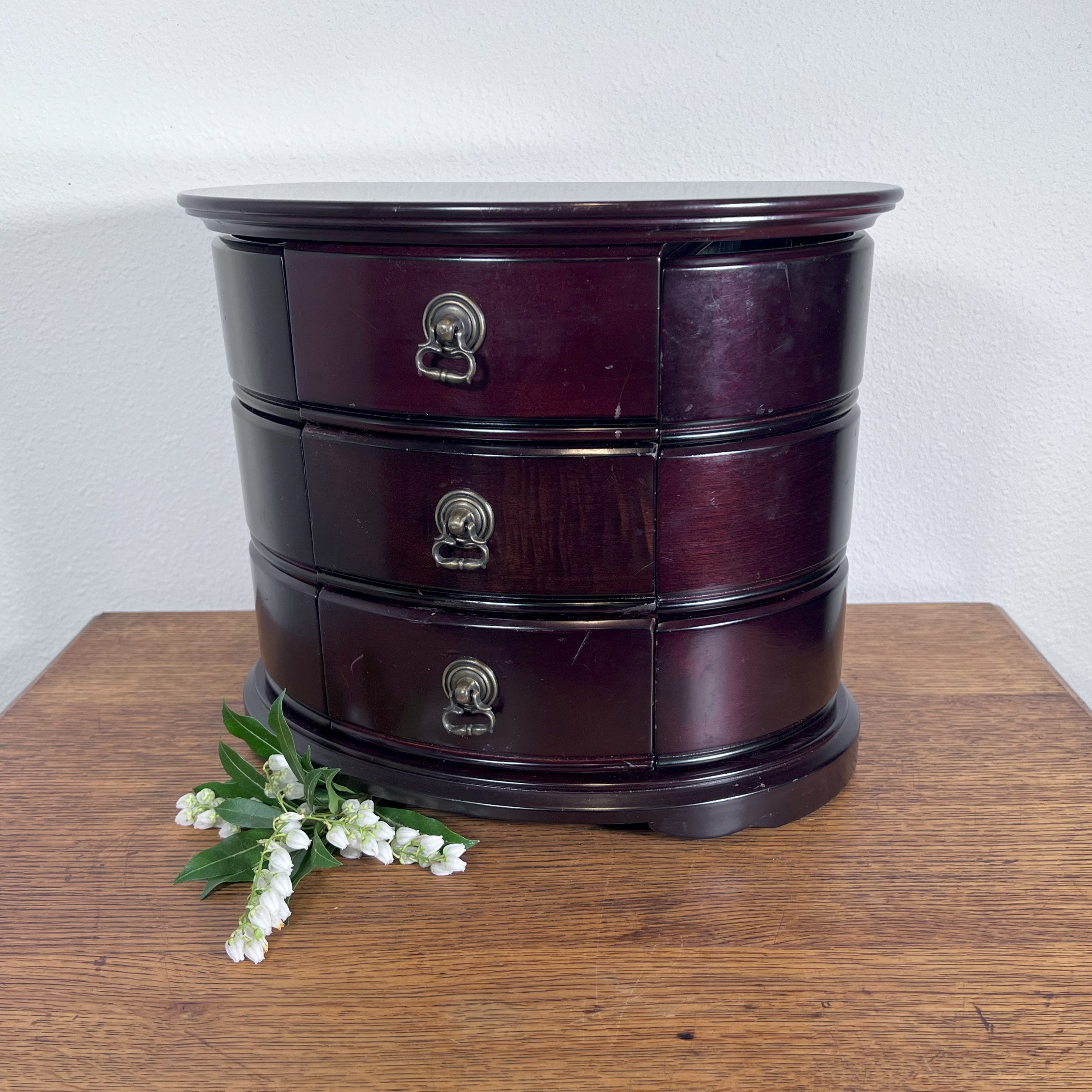 小物入れ 1974s Levi's Pub Mirror Jewelry Box Bombay Co. Dark Wood Jewelry Box: Bureau Style With Mirror - Etsy