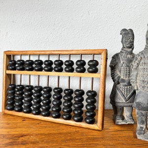 Chinese Abacus ~ Wood Suan Pan, 8 1/4&quot; x  5&quot; ~ Office Decor ~ Asian Decor