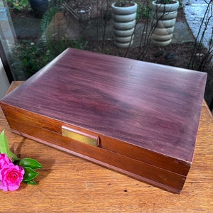 Silverware Chest, Case ~ Wood ~ Pacific Silvercloth Lining ~ For Flatware, Hollowware, Coins or Jewelry ~ Refurbished