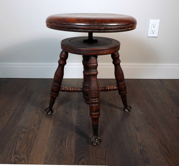 Piano Stool Ball Claw Feet 19 1 4 Tall The Etsy