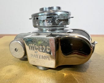 昭和ロマン宝物70年前の古い小さいカメラMycroⅢA Vintage Mycro Subminiature Camera With Leather Case, 1940s Japan