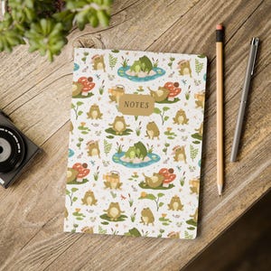 Frog and Toad Softcover Journal, Cute Notebook for Writing, Kids Journal with Animal Prints, Personal Diary Gift, Small Notepad for School