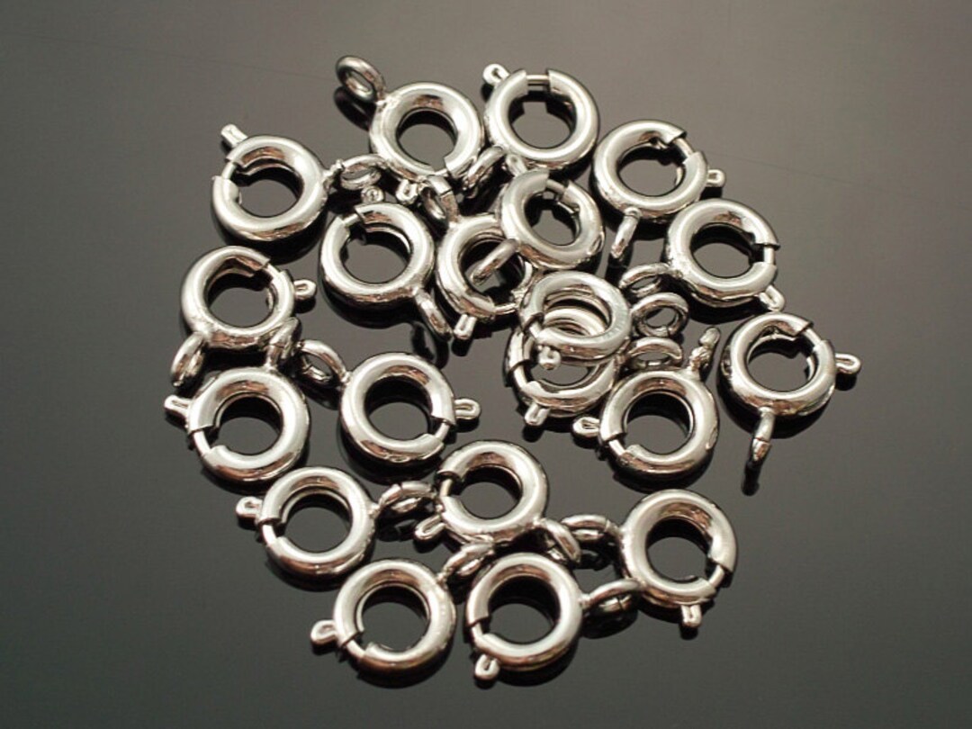 5003012 / Round Clasp / Rhodium Plated Brass 6mm External Diameter