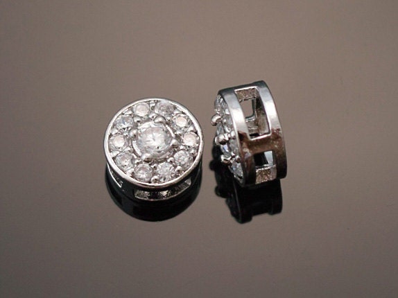 3011012 / Cubic Circle / Rhodium Plated Brass With Cubic