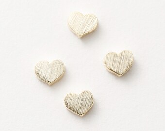 3001021 / Heart (Large) / Sand Finished 16k Gold Plated Brass Connector 7.1mm x 6.3mm / 0.6g / 4pcs