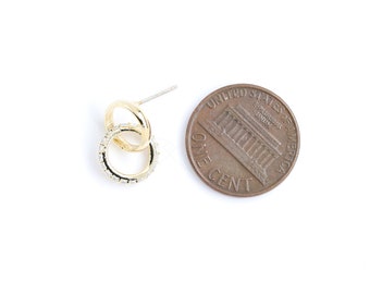 5635011 / Linked Circles / 16k Gold Plated Brass With CZ 5635011 / Linked Circles / 16k Gold Plated Brass With CZ