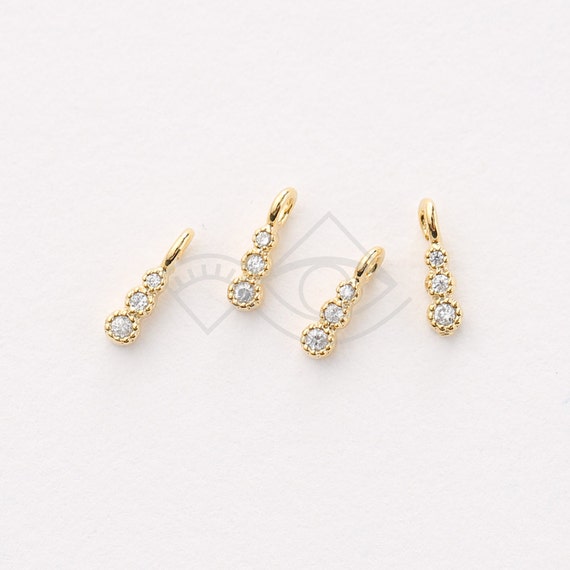3347011 Small Cubics 16k Gold Plated Brass With CZ Pendant 2.4mm X 9mm 0.2g 4pcs Etsy