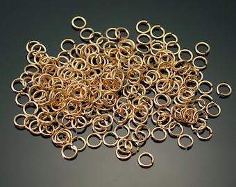 5001021 / Over 300pcs (About 9g) / 0.6mm Thickness, 3mm Inner diameter / Jump Ring / Gold Plated Brass