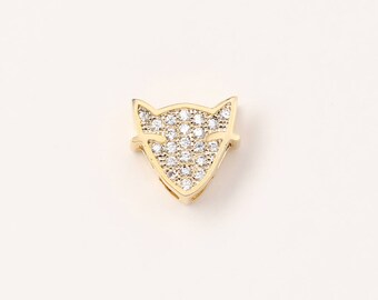 【期間限定】 Rhodium / Face Fox / 3018012 Plated Cubic With Brass アクセサリー