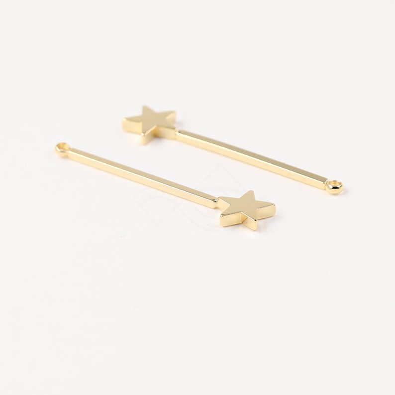 3601037 Stick Star Rose Gold Plated Brass Pendant 6.7mm x 28.3mm 0.6g 4pcs