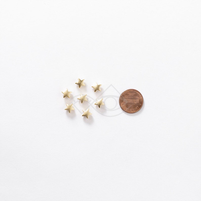 3003045 Star Matt Rhodium Plated Brass Connector 8mm 5mm Thickness 0.9g 6pcs