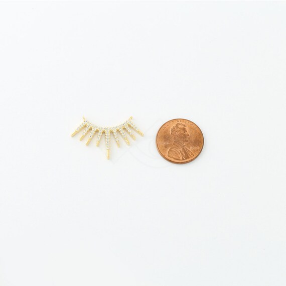 3359041 / Inverted Cones / 16k Gold Plated Brass With CZ