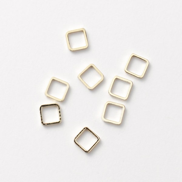 3261031 / Small Outline Diamond (Small) / 16k Gold Plated Brass Connector 6.3mm x 6.3mm / 0.1g / 8pcs