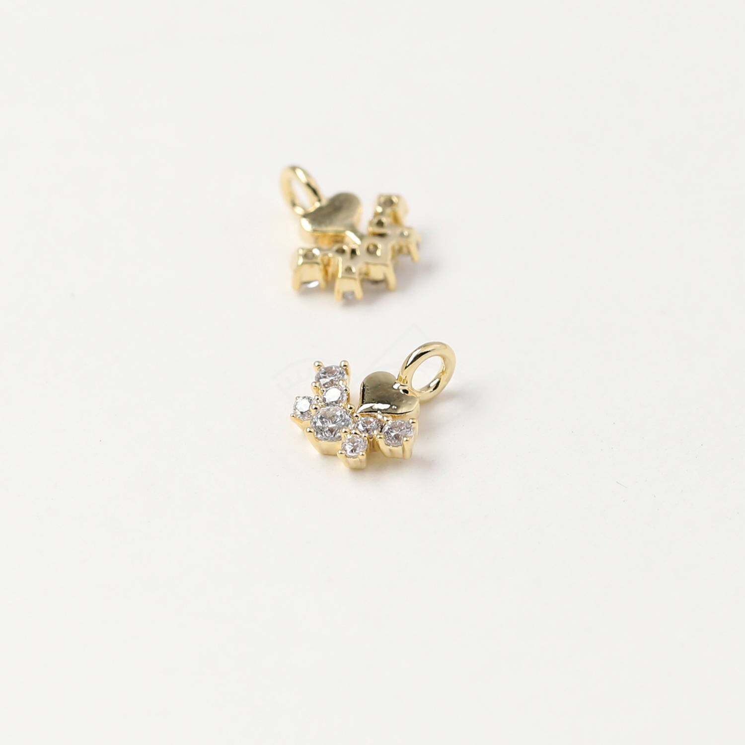 3443032 / Heart With Cubics (small) / Rhodium Plated Brass 3443032 / Heart With Cubics (small) / Rhodium Plated Brass