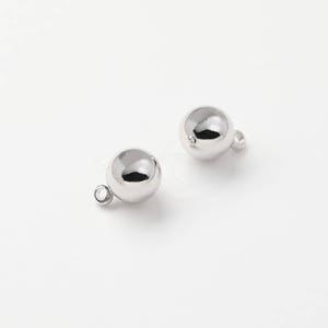 3516022 / Circle (Large) / Rhodium Plated Brass Pendant 8mm Diameter / 2.4g / 4pcs