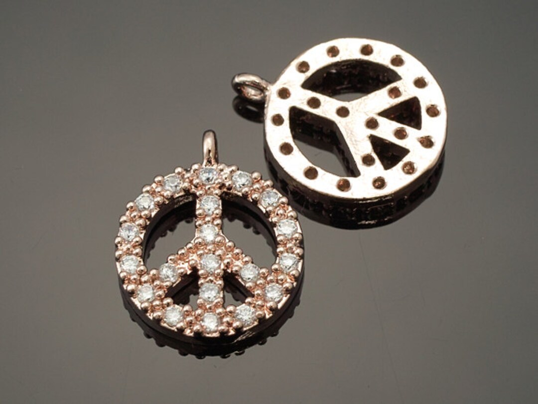 peace様確認用 3095017 / Peace Symbol / Rose Gold Plated Brass With Cubic