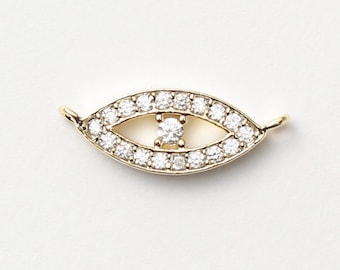 3285011 / Eye (Small) / 16k Gold Plated Brass with Cubic Connector 15.2mm x 5.7mm / 0.5g / 1pcs