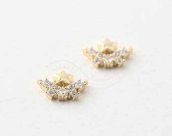 Free! 商品まとめ売り37点 3443021 / Star With Cubics / 16k Gold Plated Brass With CZ