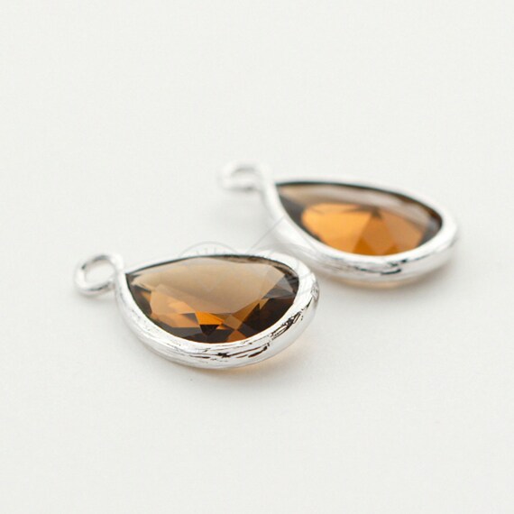 アクセサリー LARD 1058032 / Smoky Quartz / Rhodium Plated Brass Framed Glass
