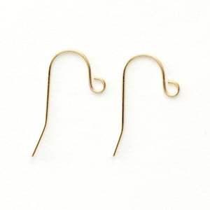 May include: Two gold-toned earring hooks, each with a small loop at the top.