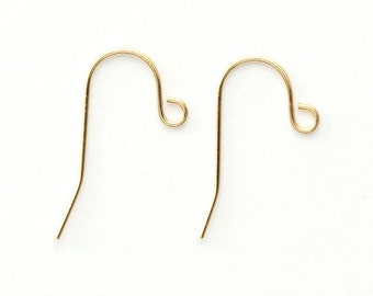 5501021 / Long Loop Earwire / 16k Gold Plated Brass 12mm x 20mm / Loop Inner diameter 2mm / 0.3g / 20pcs