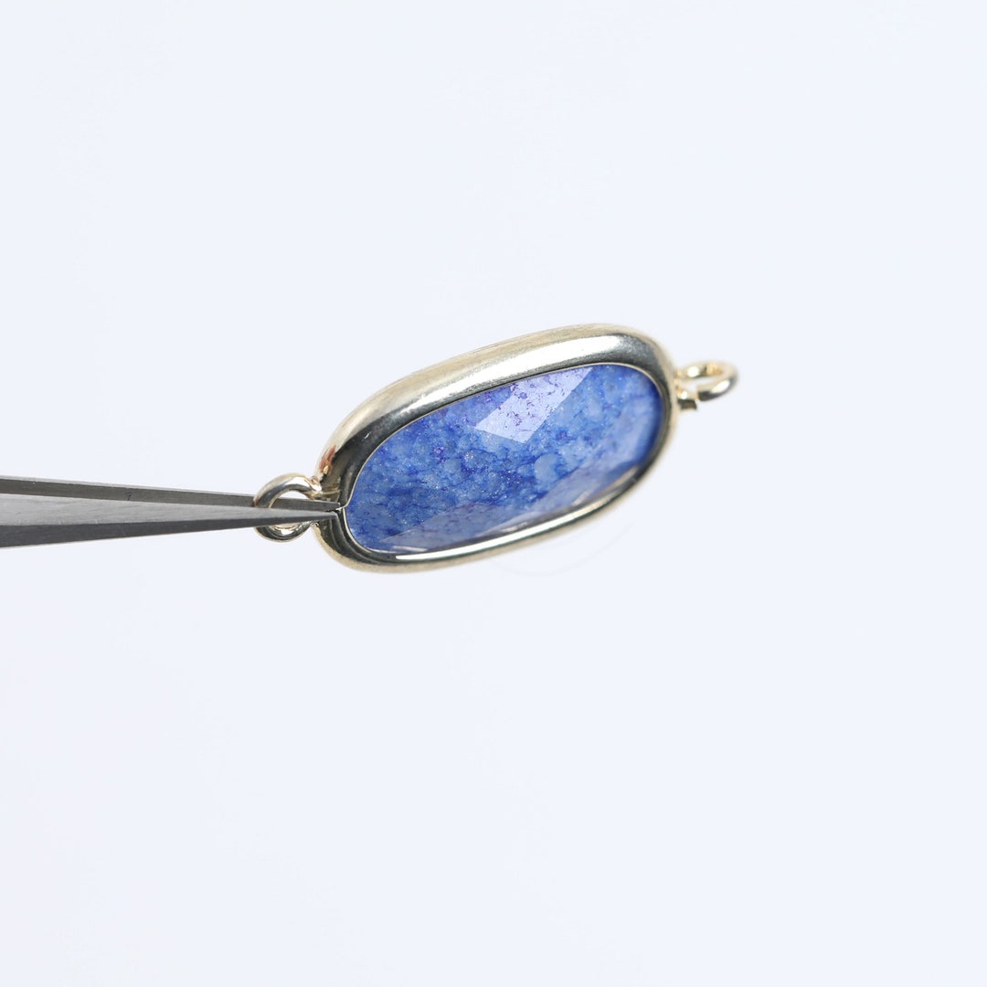 2086021 / Blue Aventurine / 16k Gold Plated Brass Framed