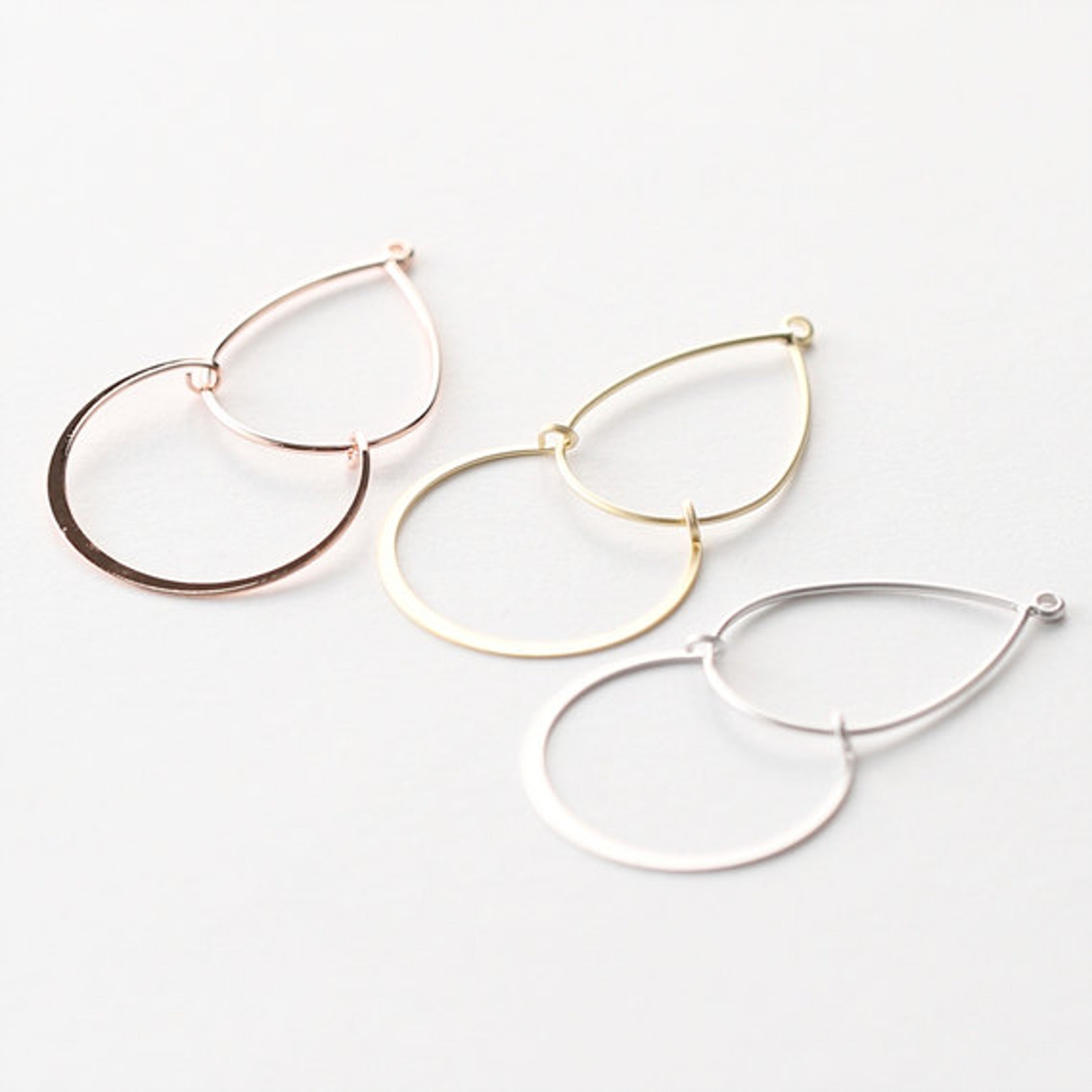 3209017 / Teardrop / Rose Gold Plated Brass Pendant 23mm X Etsy