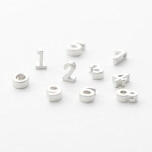 3244105 / 0 Number / Matt Rhodium Plated Brass Connector 5.3mm x 6.7mm / 2pcs