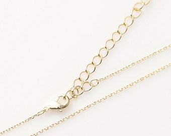 5301001 / 16" Chain, 230 4Diamond Cut Finished Chain with Lobster Clasp / 16k Gold Plated Brass / 16" with Extra 2" / 4pcs