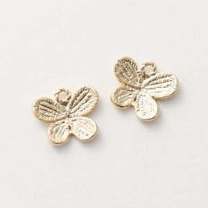 3233024 / Butterfly / 16k Matt Gold Plated Pewter Pendant 12.6mm x 10.5mm / 0.9g / 4pcs