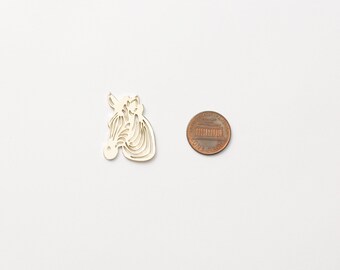 3287011 / Zebra / 16k Gold Plated Brass Pendant 22.4mm X