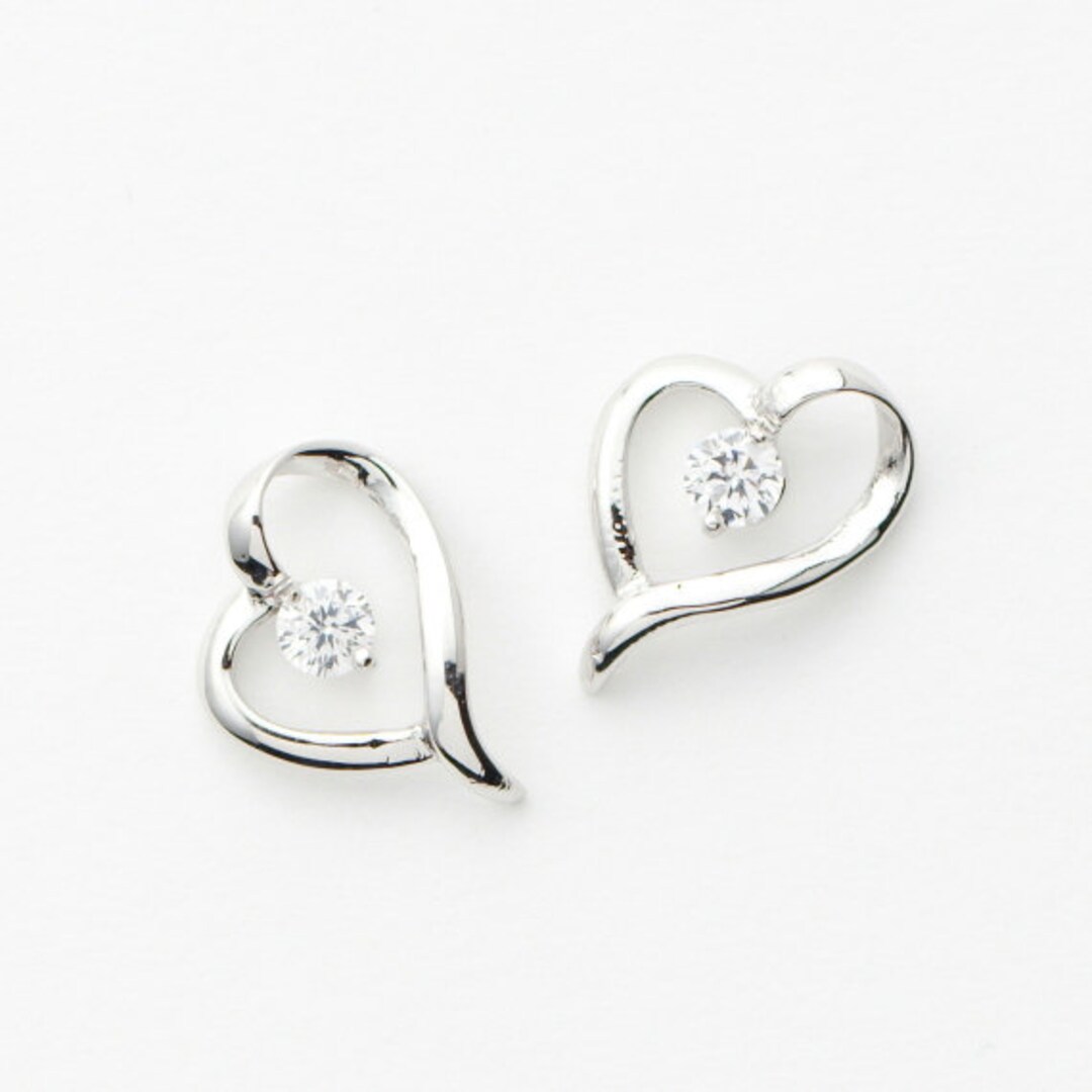 3174052 / Cubic Heart / Rhodium Plated Brass With Cubic