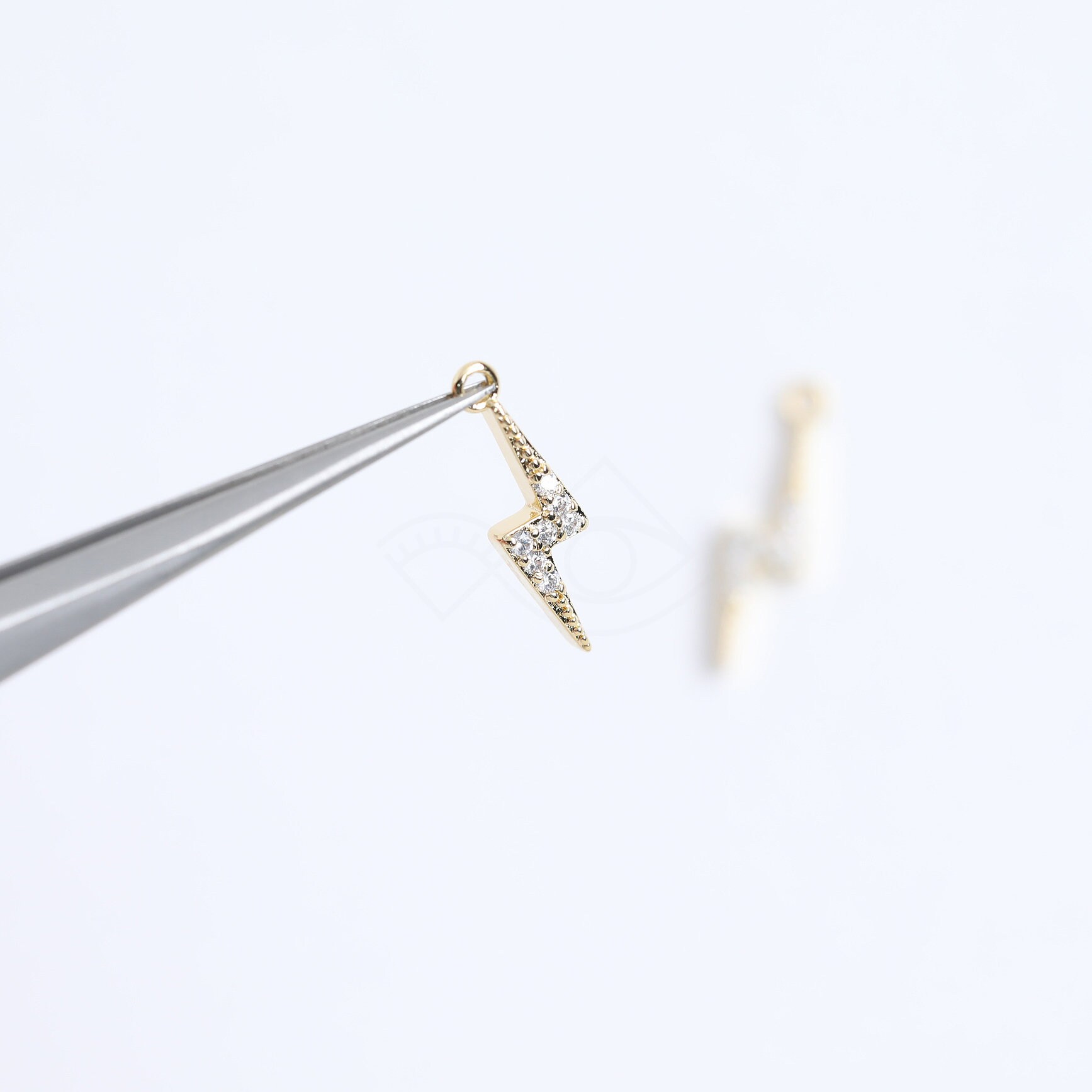 3249031 / Lightning / Small / 16k Gold Plated Brass With CZ