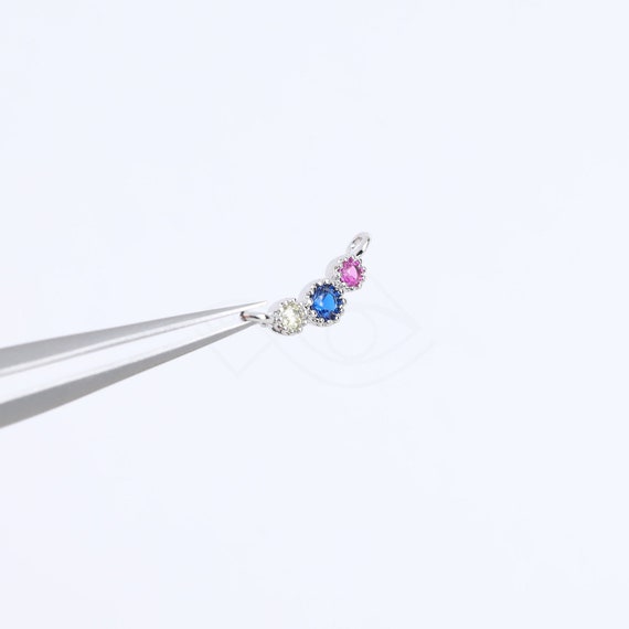 3626042 / Multicolor Tiny 3 Round Cubic (small) / Rhodium