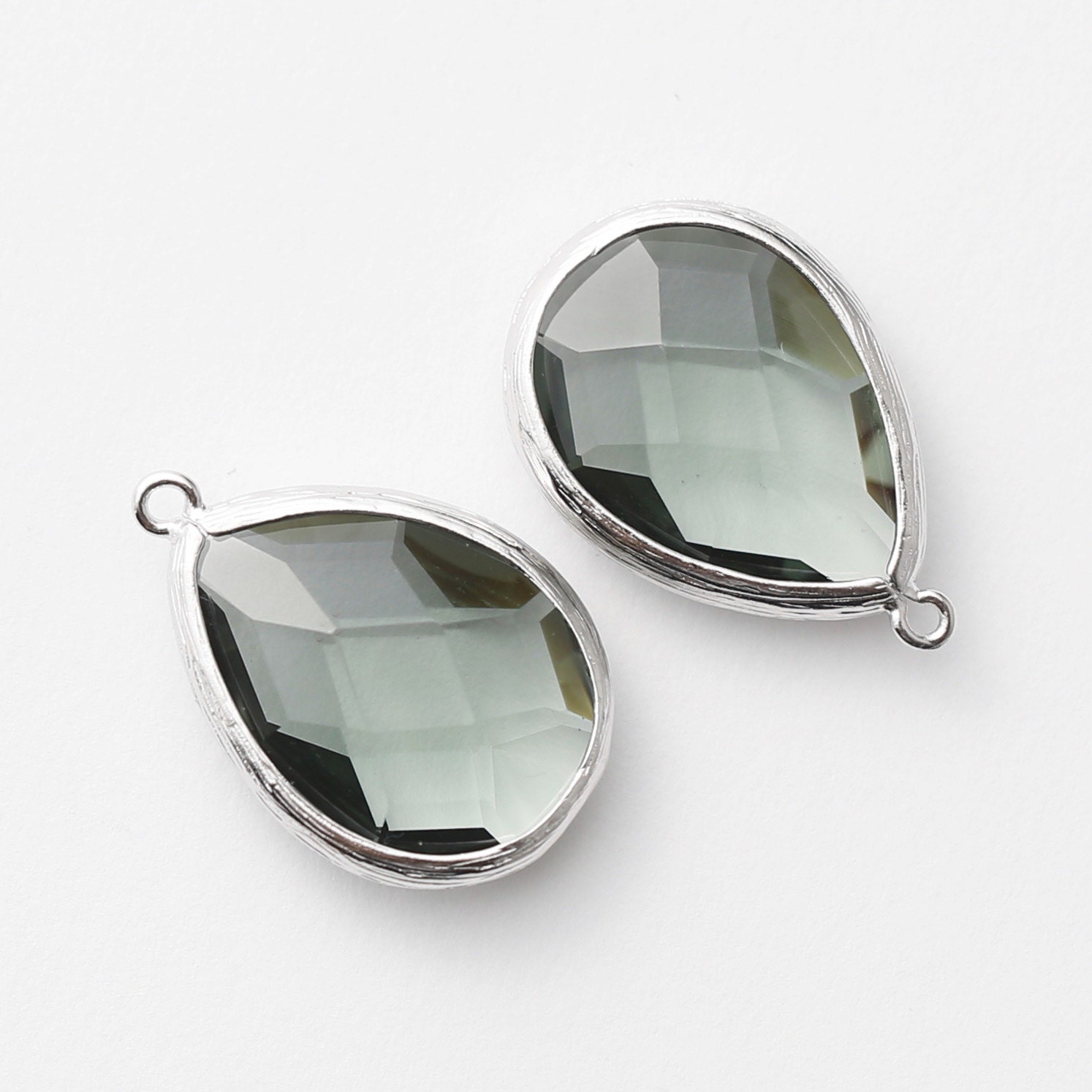 1067082 / Black Diamond / Rhodium Plated Brass Framed Glass Etsy