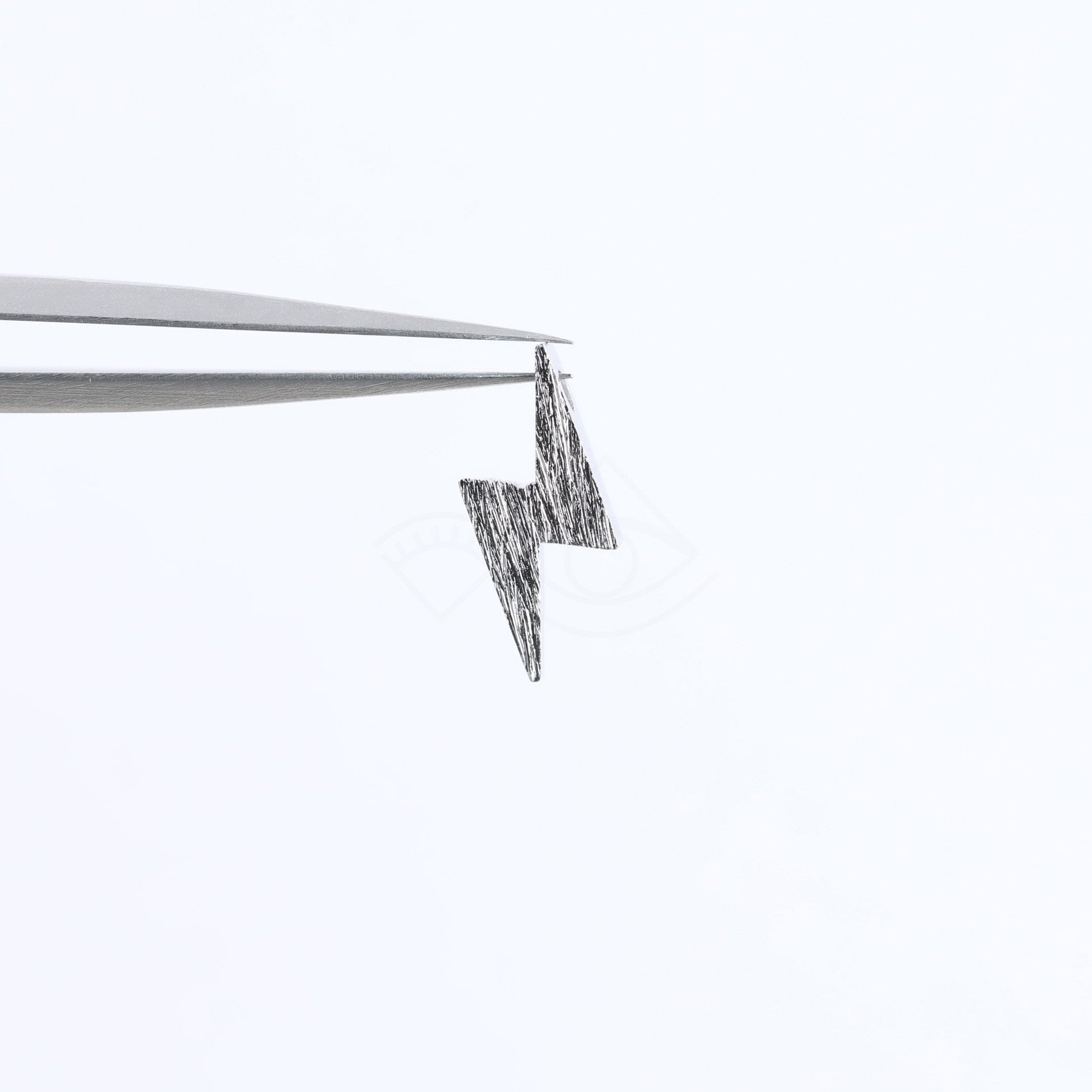 3249012 / Blitz / Beschliff Rhodinierter Messing Anhänger 5.2 mm x 12 mm / 0.4g / 2Stk