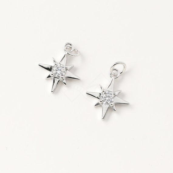 Rhodium Plated CZ Star Pendant main image 1