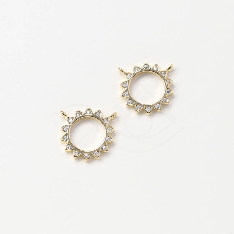 アクセサリー Kou 3468011 / Cubic Circle / 16k Gold Plated Brass With CZ