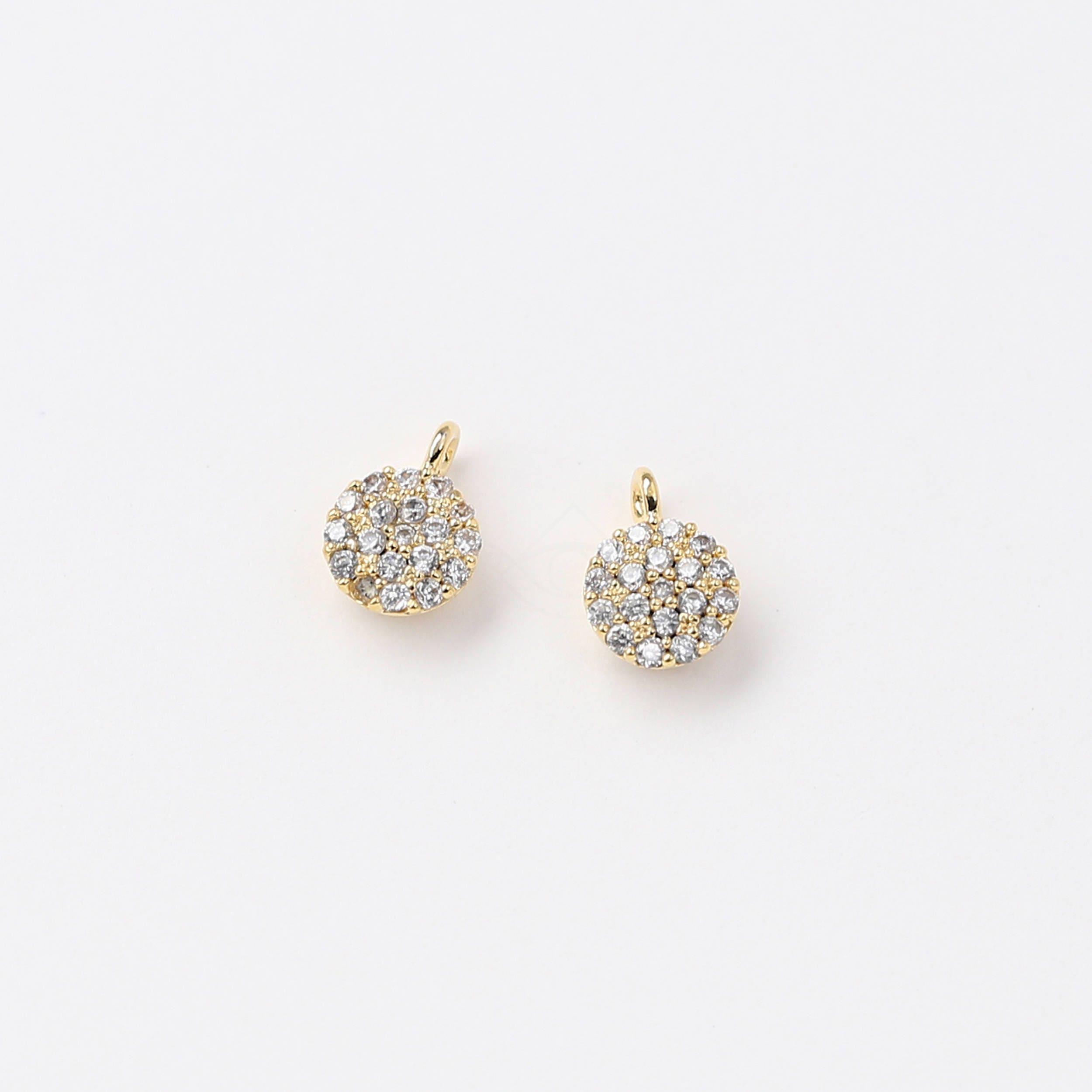 3493021 / Tiny Cubic Circle / 16k Gold Plated Brass With CZ