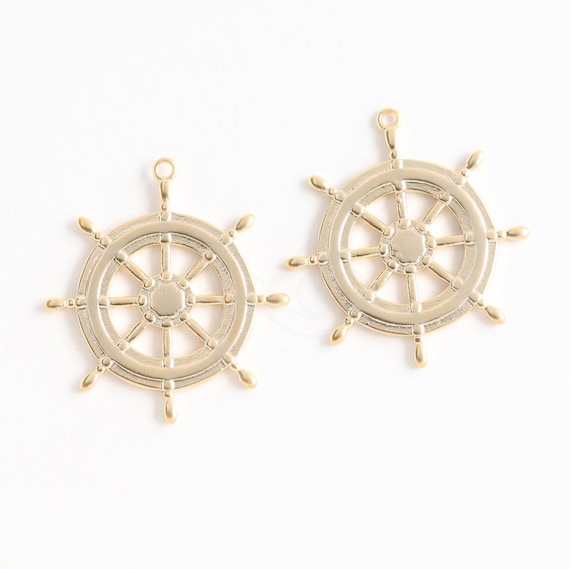 Lot De 5 Breloques Décoratives En Forme De Roue De Bateau - Neuves - Idée Déco Marine Ou Accessoire