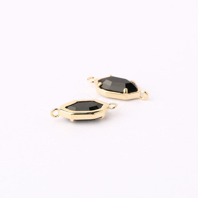 mini disc connector Peach SALE 10pcs B113 Gold plated 7.6mm Glass