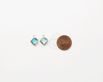 1069041 / Blue Zircon / 16k Gold Plated Brass Framed Glass