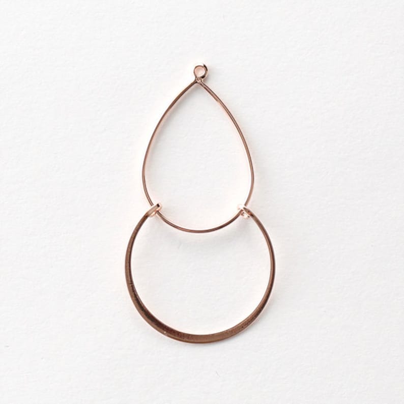 3209017 / Teardrop / Rose Gold Plated Brass Pendant 23mm X Etsy
