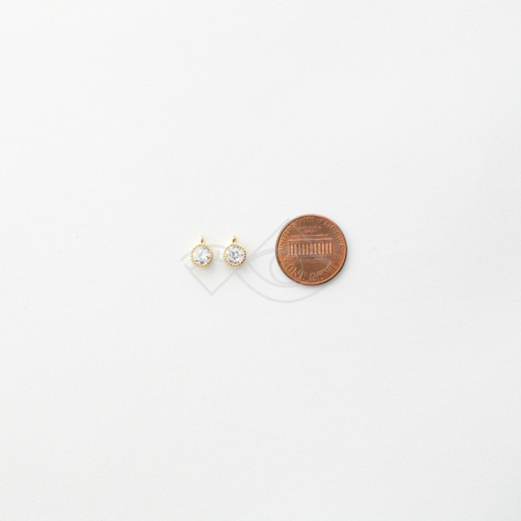 1037042 / Tiny Circle (large) / Rhodium Plated Brass Framed